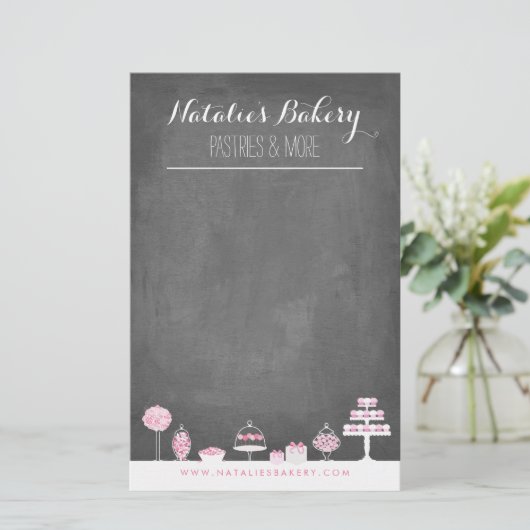 Sweet Treats Chalkboard Bakery Business Flyer (Standing Front)