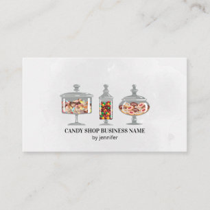 Sweet Treats Chocolate Candy Bakery Jars Business Card
