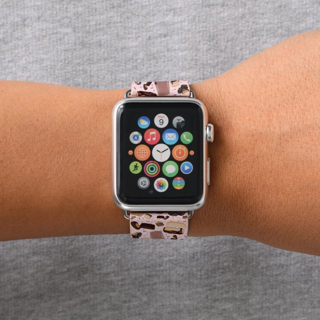 Sweet Treats Chocolate Donut Mocha Peanut Butter Apple Watch Band (In Situ)