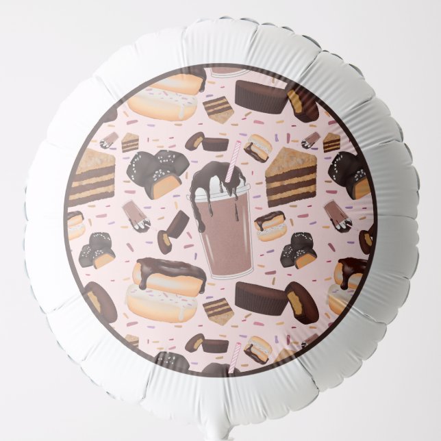Sweet Treats Chocolate Donut Mocha Peanut Butter Balloon (Front)