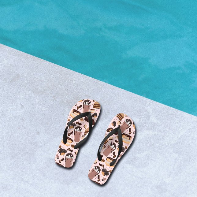 Sweet Treats Chocolate Donut Mocha Peanut Butter Flip Flops (Creator Uploaded)