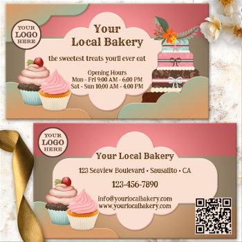 Sweet Treats Cupcake Bakery Business Card by sunnysites at Zazzle