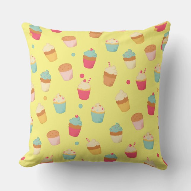 Sweet Treats Cupcake Throw Pillow (Front)