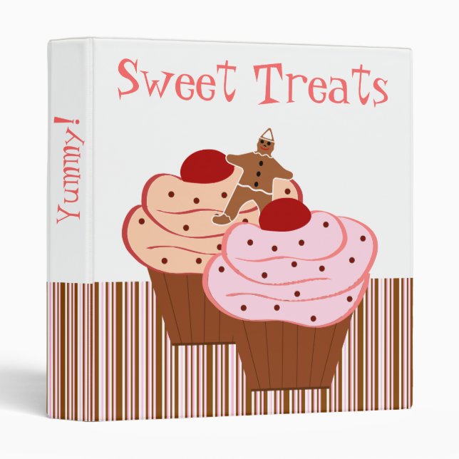 Sweet Treats Cupcakes and Gingerbread Recipe Book 3 Ring Binder (Front/Spine)