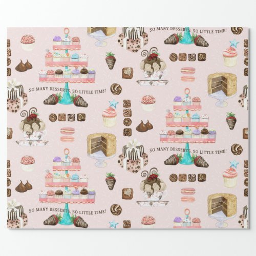 Sweet Treats Cupcakes Chocolates n Cakes Decoupage Wrapping Paper