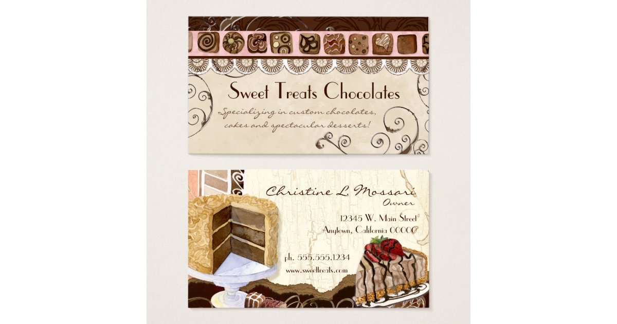 Sweet Treats Dessert Bakery Business Cards | Zazzle