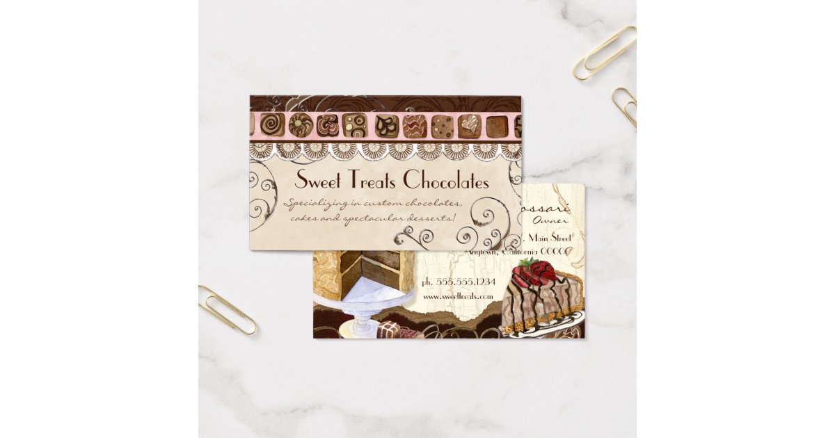 Sweet Treats Dessert Bakery Business Cards Zazzle