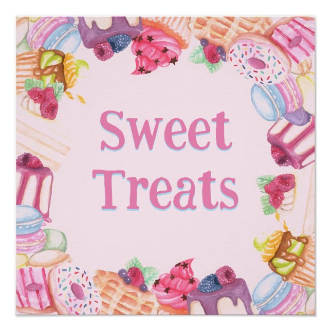 Sweet Treats Desserts Pink Poster (Front)
