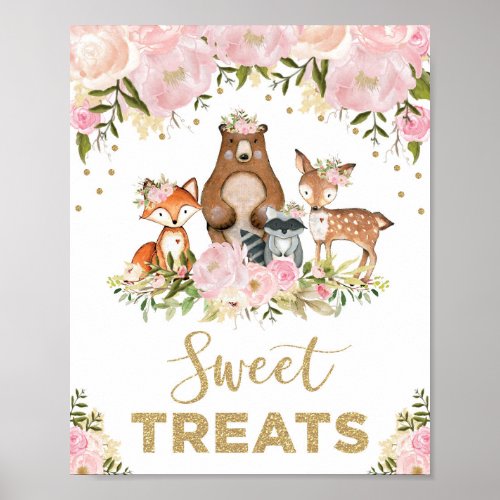 Sweet Treats Girl Woodland Baby Shower Decoration