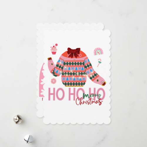 Sweet Treats Girls Ugly Christmas Sweater Holiday Card
