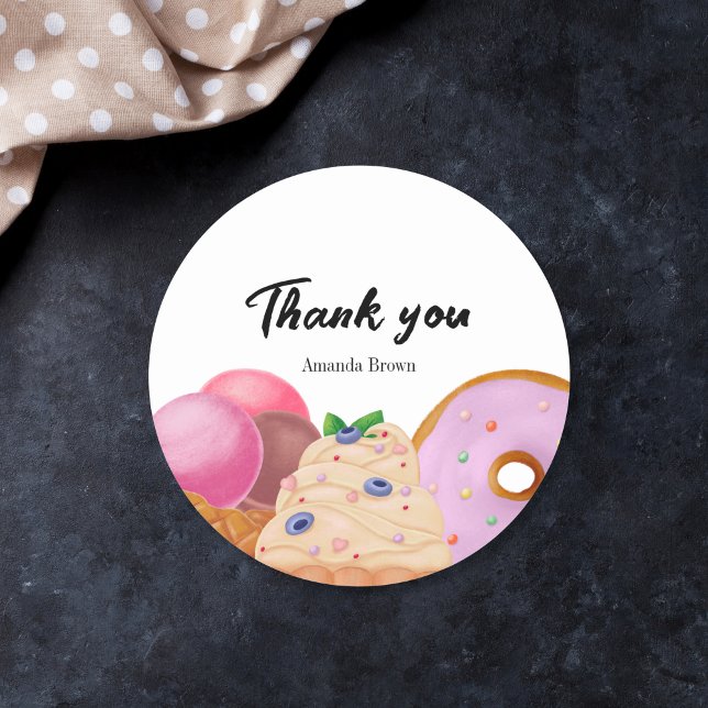 Sweet Treats Gratitude  Classic Round Sticker (Creator Uploaded)