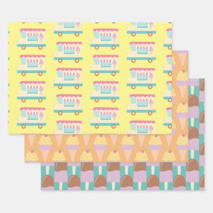 Sweet Treats Ice Cream Trio Wrapping Paper Sheets