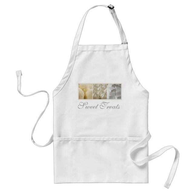 Sweet Treats in Shades of White Adult Apron (Front)