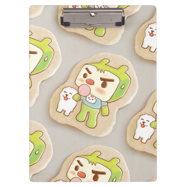 Sweet Treats: Iron T & Smiling Bichon Iced Cookies Clipboard (Front)
