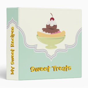 Sweet Treats mint green, ivory recipe binder