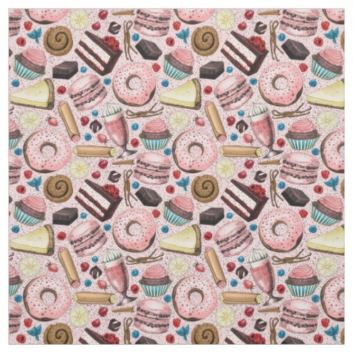 Sweet treats on pink fabric