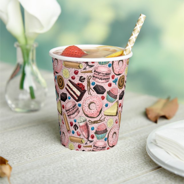 Sweet treats on pink paper cups (Insitu)