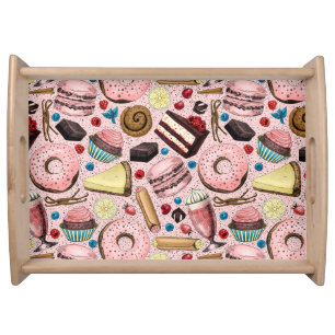 Sweet treats on pink serving tray