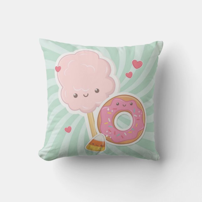 Sweet treats pattern throw pillow (Front)