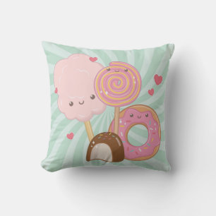 Sweet treats pattern throw pillow