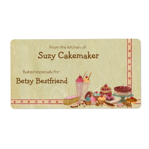 Sweet Treats Personalized Labels