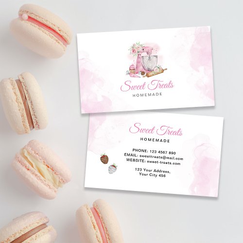 Sweet Treats Pink Bakery  Business Card