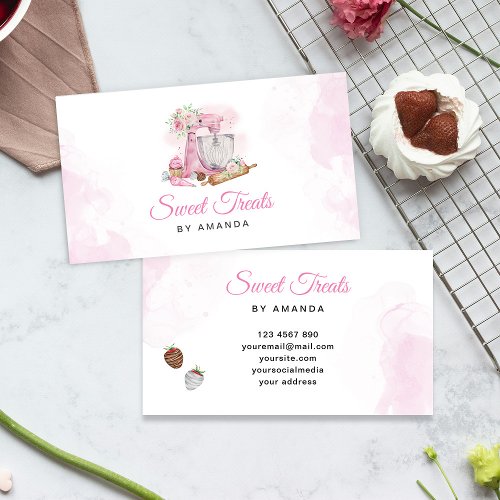 Sweet Treats Pink Bakery  Business Card