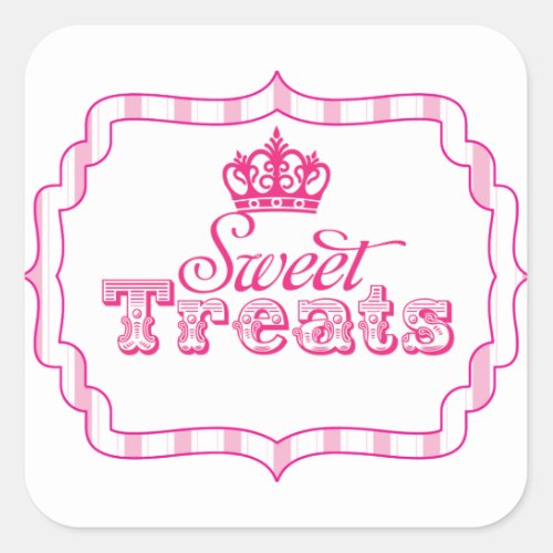 Sweet Treats Princess Party Favor Birthday Sticker