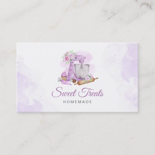 Sweet Treats Purple Bakery  Business Card