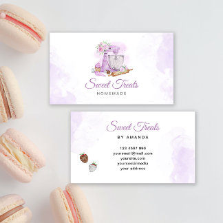 Sweet Treats Purple Bakery Business Card