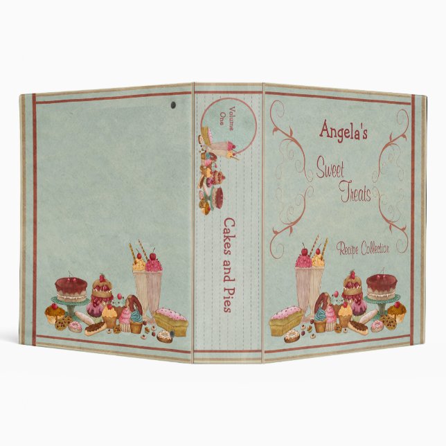 Sweet Treats Recipe Collection 3 Ring Binder (Background)