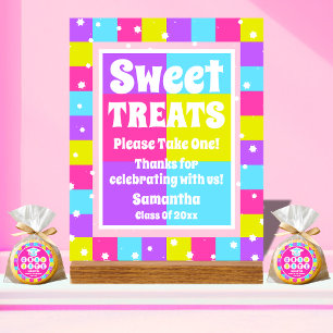 Sweet Treats Retro Neon Graduation Party Acrylic Sign
