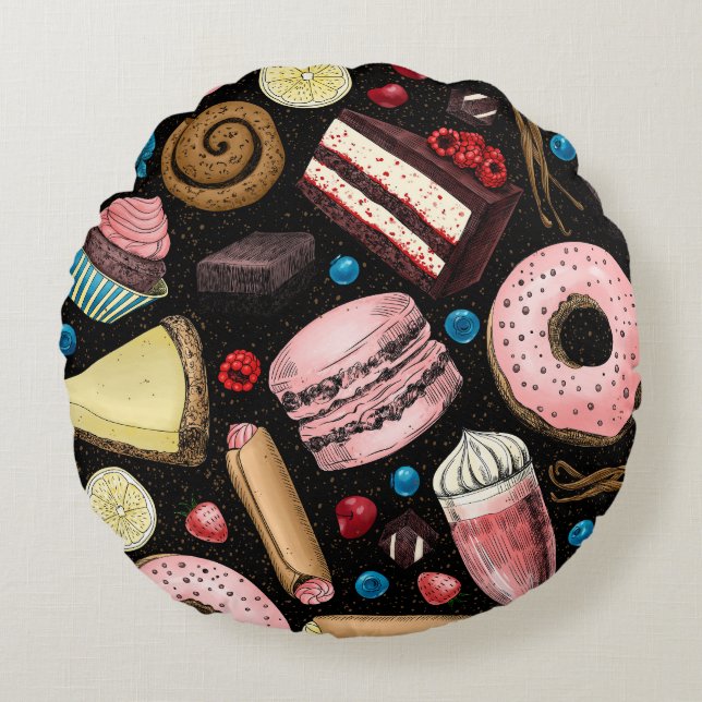 Sweet treats  round pillow (Front)