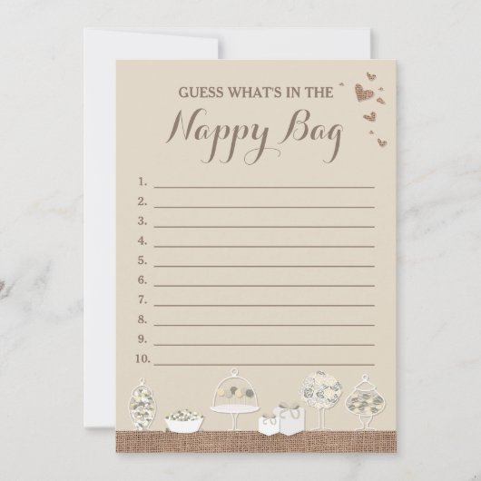 Sweet Treats Rustic Baby Shower Guessing Game (Front)