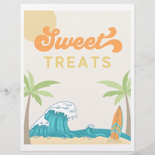 Sweet Treats Surf Party Sign  Surf Signs