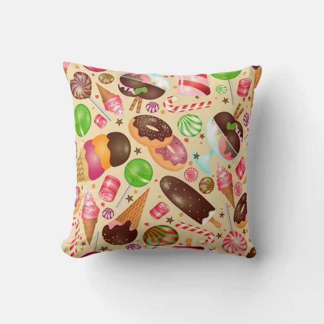 Sweet Treats Throw Pillow (Front)