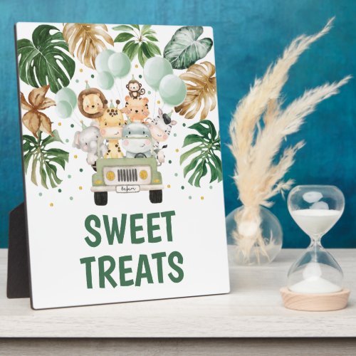 Sweet Treats Tropical Safari Animals Party Sign Plaque