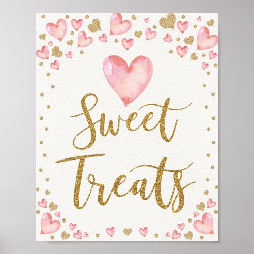 Sweet Treats Valentines Baby Shower Birthday Party Poster
