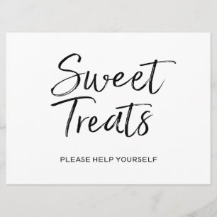 "Sweet Treats" Wedding Sign Stylish Lettered Invitation