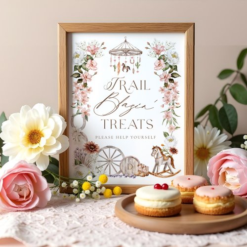 Sweet Treats Wild Western Rodeo Floral Baby Shower Poster