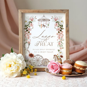 Sweet Treats Wild Western Rodeo Floral Baby Shower Poster