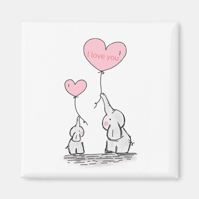 Sweet Trendy elephant  Magnet (Front)