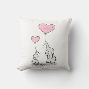 Sweet Trendy elephant  Throw Pillow