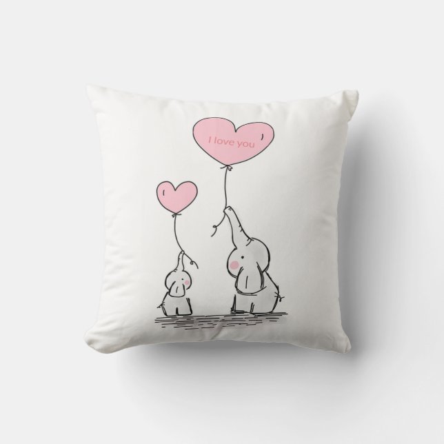 Sweet Trendy elephant  Throw Pillow (Front)