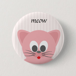 Sweet Trendy Pink Cat  Button