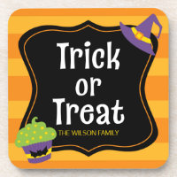 Sweet Trick or Treat Halloween Party Coaster