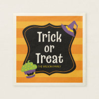 Sweet Trick or Treat Halloween Party Paper Napkin