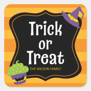 Sweet Trick or Treat Halloween Party Square Sticker