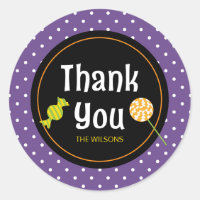 Sweet Trick or Treat Halloween Thank You Classic Round Sticker