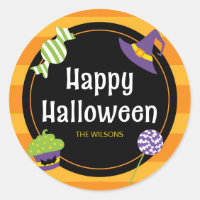 Sweet Trick or Treat Happy Halloween Party Classic Round Sticker